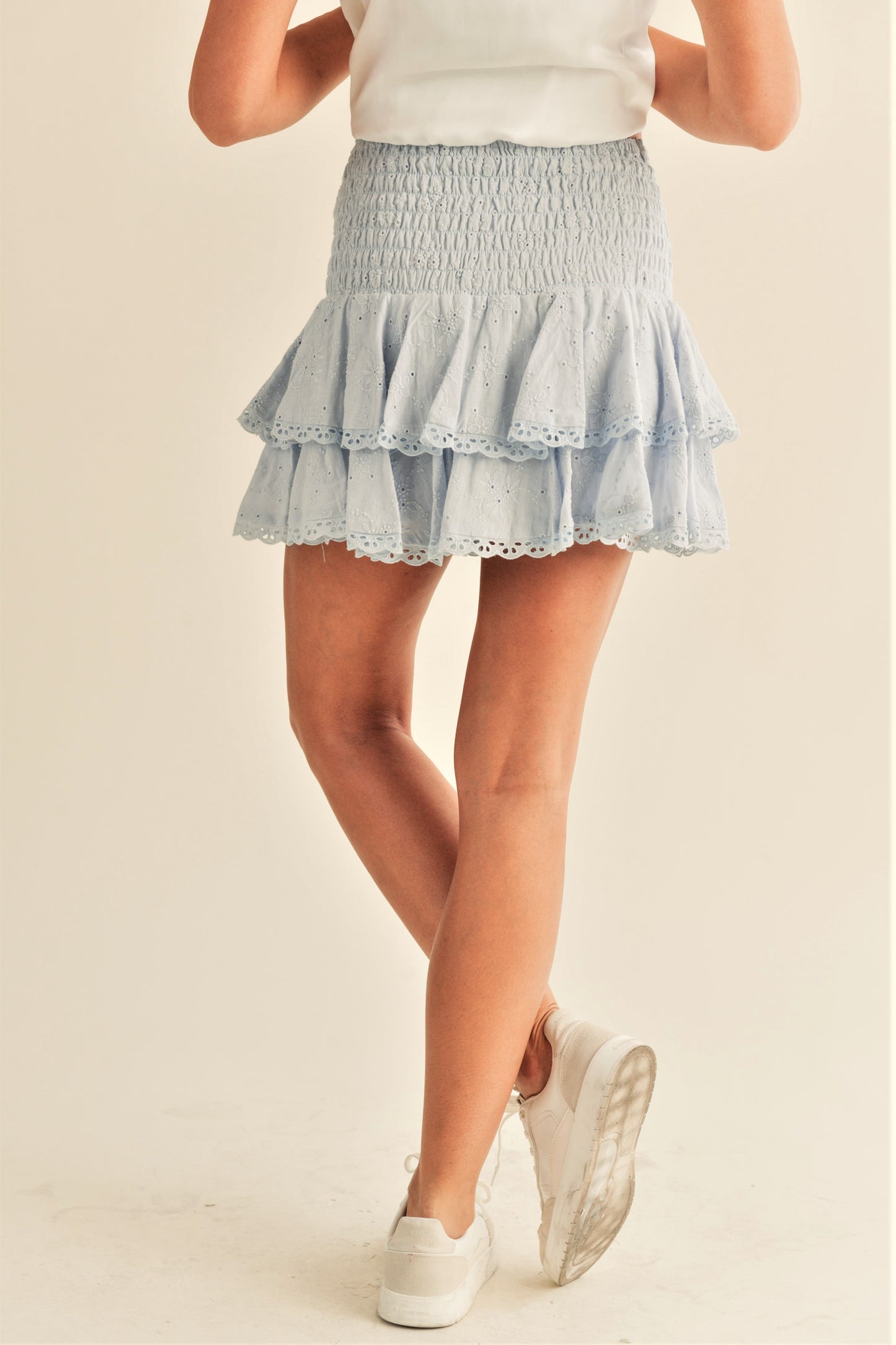 Kelly Eyelet Mini Skirt